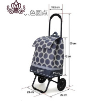 封后买菜车小型轻便拉杆车买菜车小拉车迷你可折叠拖车手拉车便携家用 小圆弧灰色圆点家用拖车