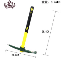 封后挖山镐锄 全钢羊角锄头小锄头户外便携锄头柄硬质木长柄除头工具
