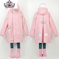 封后19年韩国emo儿童雨衣大帽檐小学生书包位男女童雨衣雨披