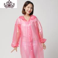 封后透明波点旅行成人男女连体长款户外单人徒步带袖风衣步行旅游雨衣