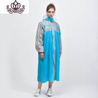 封后彩披PVC前开拉链加按钮雨衣旅游徒步雨披背部反光条男女通用