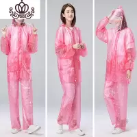 封后雨衣雨裤套装男女分体成人防水电瓶车防暴雨双帽檐隔离全身