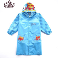 封后大帽檐儿童雨衣恐龙加厚透气无气味带书包位拉链男女童雨衣