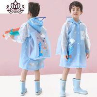 封后恐龙儿童雨衣男童小孩防水女童宝宝幼儿园透明小学生雨披带书包位
