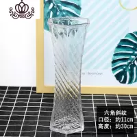封后室内水培植物富贵竹桌面盆栽竹大叶竹四季常青观音竹好养花卉 30厘米六角斜纹透明玻璃瓶 不含盆