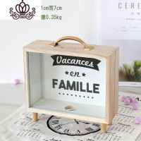 封后(FENGHOU)封后创意北欧风ins存钱罐摆件卧室房间桌面装饰品摆件杂物整理收纳盒 原木色2存钱盒储蓄罐