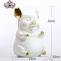 封后北欧风格大号可爱小猪存钱罐动物儿童储蓄罐送女生酒架摆件 坐-白色坐-白色
