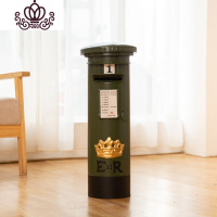 封后巨型存钱罐超大号纸币存钱筒大人可存可取铁艺复古邮筒摆件创意 60cm绿色储物罐