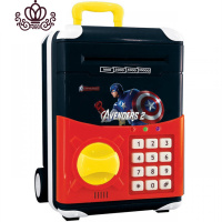 封后有趣的存钱罐大容量纸币硬币两用可存可取儿童创意抖音网红密码箱 美国队长—音乐手提拉杆箱[电池版]储蓄罐