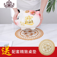 封后存钱罐可存不可取超大号可爱猪网红家用大人用儿童储蓄罐只进不出 5#富贵红猪(可存可取)坐垫+彩盒+运费险