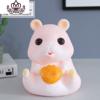 封后存钱罐儿童防摔纸币硬币两用储蓄罐大容量储钱罐男女 面包仓鼠-粉色