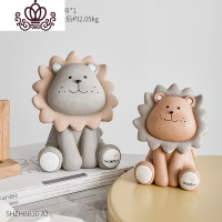 封后北欧ins狮子储蓄罐大号超大 创意可爱硬币儿童存钱罐摆件客厅装饰 狮子储蓄罐组合3