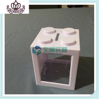 封后(FENGHOU)封后积木存钱罐 大颗粒塑料积木摆件玩具 儿童科教硬币零钱储存 白色储蓄罐