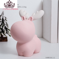 封后北欧简约现代小鹿存钱罐创意女生可爱儿童装饰品摆件储钱储蓄罐 大大号粉色(可存钱,可进可出,注意尺寸)