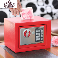 封后智能储钱密码箱保险柜储蓄儿童巨型存钱罐大人用家用网红创意抖音 红色[投币]储物罐