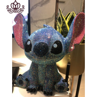 封后史迪仔星际宝贝模型贴钻储蓄罐存钱罐 大号坐32cm特大号蓝色 史迪仔贴钻DIY材料包