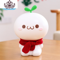 封后网红存钱箱女生可爱男创意儿童存钱罐大人用家用储钱罐储蓄罐防摔 塑料白色款+红围巾