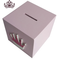 封后存钱罐不可取成人儿童只进不出创意女生可爱大号超大巨型木储蓄罐 粉色皇冠只进不出中号