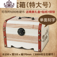 封后抖音创意密码箱儿童卡通只进不出储蓄存钱罐不可取女孩网红大容量 单锁特大号[刻一面]送锁储蓄罐