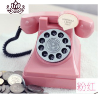 封后韩版复古创意卡通式电话机儿童存钱罐/储蓄罐 影楼摄影道具 电话 轮盘粉色电话