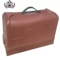 封后便携家用老式缝纫机手提箱 PVC箱 塑料箱 收纳箱 防尘 防蛀便携式 棕色加厚pvc箱