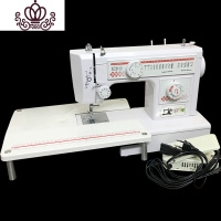 封后85瓦吃厚牌型缝纫机迷你小型锁边多功能电动家用缝纫 红色配扩展板