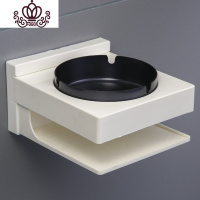 封后卫生洗手间创意个性潮流客厅厕所挂壁挂墙式烟灰缸免打孔家用北欧 方形-黑色摆件