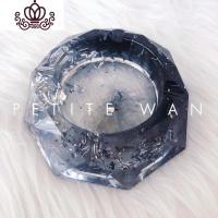 封后WAN 手工滴胶水墨晕染滴胶烟灰缸成品 水墨银箔(11CM)