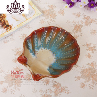 封后 景德镇陶瓷烟灰缸 中式创意小鱼 杂物钥匙收纳盘 凉菜盘 红贝壳