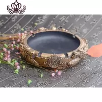 封后网红焑灰缸水晶潮牌焑灰缸时尚姻灰缸北欧嘴唇烟灰缸高筒时尚欧式 双龙(金)摆件