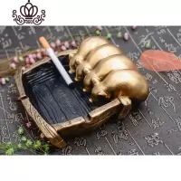 封后网红焑灰缸水晶潮牌焑灰缸时尚姻灰缸北欧嘴唇烟灰缸高筒时尚欧式 聚宝盆(金)摆件