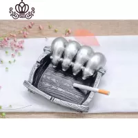 封后网红焑灰缸水晶潮牌焑灰缸时尚姻灰缸北欧嘴唇烟灰缸高筒时尚欧式 聚宝盆(银摆件