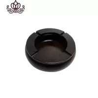 封后实木黑檀花梨烟灰缸创意个性潮流家用中式木烟灰缸 黑檀木四钩烟灰缸18X18摆件