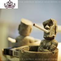 封后创意搞笑摩艾石像烟灰缸复活岛moai家居饰品办公室摆设个性收纳盒