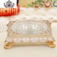 封后创意烟灰缸家用客厅玻璃烟灰缸个性装饰摆件办公室商务烟灰缸 吉祥灯笼珍珠白