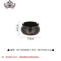 封后铁烟灰缸酒吧ktv网吧网咖个性创意金属大号客厅卧室家用ins烟灰缸 小号+印刷摆件