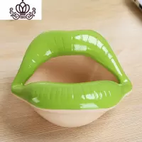 封后可爱卡通烟灰缸嘴唇陶瓷烟缸创意个性潮流烟灰缸时尚家居迷你礼品 30127嘴唇绿色摆件