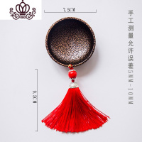 封后创意铁艺手拿把玩烟灰缸个性复古茶桌烟灰缸一套摆件小号潮流禅意 金色+红色流苏