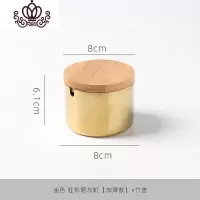 封后北欧风不锈钢烟灰缸防风防摔大号家用烟灰缸创意送礼餐厅酒店烟缸 金色柱形烟灰缸(加厚)+竹盖子摆件
