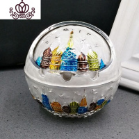 封后欧式家用客厅带盖可爱烟灰缸防飞灰创意个性潮流ins风 大号银白城堡[送防滑垫]摆件