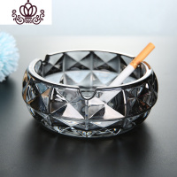 封后烟灰缸创意个性潮流大号欧式时尚水晶玻璃焑灰缸茶几客厅家用 12厘米毕加索款贵族黑摆件