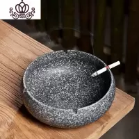 封后复古中式个性陶瓷烟缸创意大号烟灰缸家用客厅办公室防风烟灰缸 特大号烟灰缸-雪花釉摆件