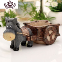 封后新版毛驴拉磨拉车烟灰缸 创意家居饰品客厅桌面摆件男友父亲 老款驴拉车