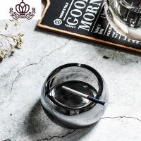 封后创意北欧水晶玻璃烟灰缸家用大小号个性客厅办公室定制超特碟 直径15cm[单个价格]摆件