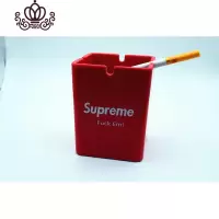 封后个性烟灰缸酒吧网吧ktv多功能装饰创意多功能笔筒潮流定制款 红色烟灰缸摆件