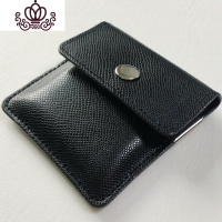 封后烟灰包零钱包日本随身便携式烟灰袋密封户外皮革精致烟灰缸 黑色T25摆件