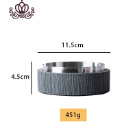 封后北欧ins水泥烟灰缸 时尚潮流装饰个性创意现代简约有盖工业风烟缸 矮款深灰色大摆件