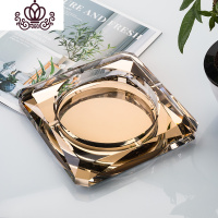 封后烟灰缸创意个性潮流北欧定制烟缸家用客厅玻璃水晶卧室ktv办公室 甲骨文土豪金20cm摆件