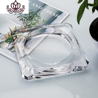 封后烟灰缸创意个性潮流北欧定制烟缸家用客厅玻璃水晶卧室ktv办公室 甲骨文透明款18cm摆件