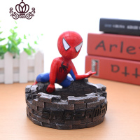 封后海贼王路飞乔巴卡通烟灰缸树脂创意家居摆件礼品情人节 咖啡色蜘蛛侠烟灰缸